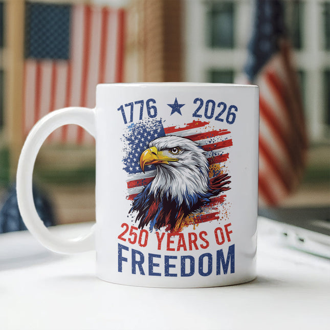 America Semiquincentennial 250 Years Of Freedom White Mug