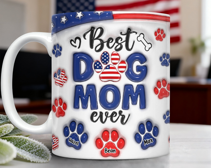 Best Dog Mom Dad Ever - Dog & Cat Personalized Custom 3D Inflated Effect Printed Mug