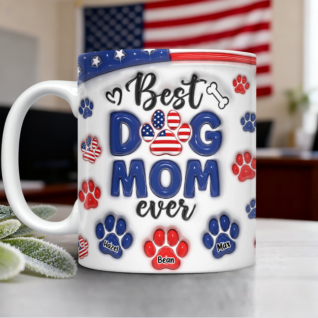 Best Dog Mom Dad Ever - Dog & Cat Personalized Custom 3D Inflated Effect Printed Mug