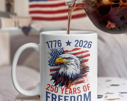 America Semiquincentennial 250 Years Of Freedom White Mug