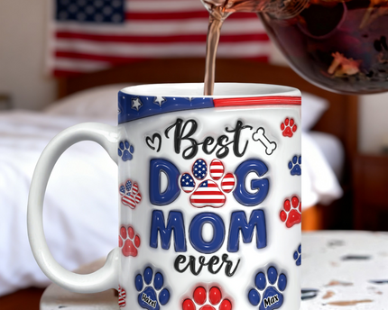 Best Dog Mom Dad Ever - Dog & Cat Personalized Custom 3D Inflated Effect Printed Mug
