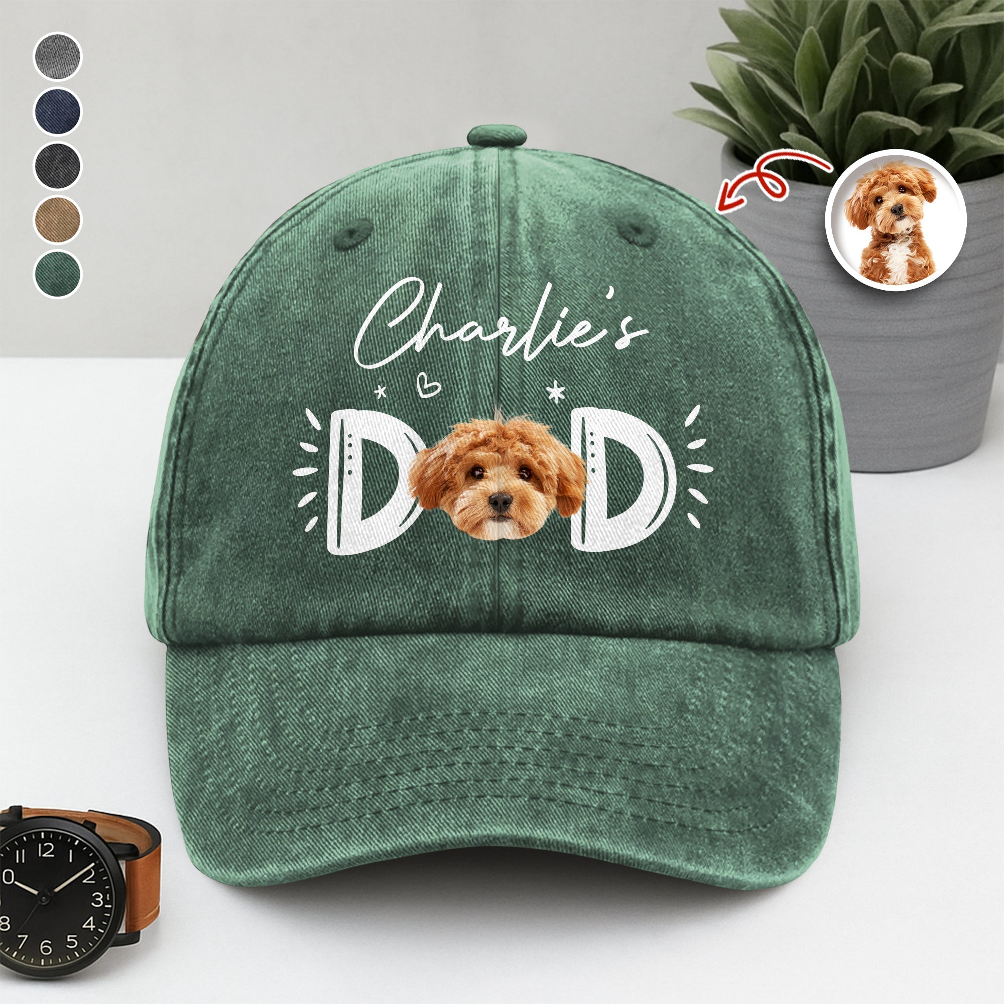 Custom Photo Dog Cat - Dog Mom Cat Mom Washed Denim Baseball Cap