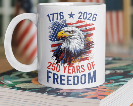 America Semiquincentennial 250 Years Of Freedom White Mug