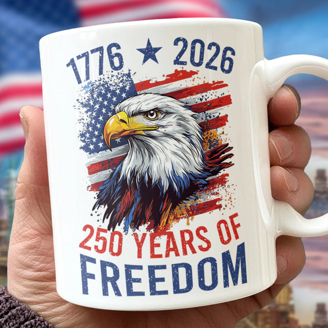 America Semiquincentennial 250 Years Of Freedom White Mug