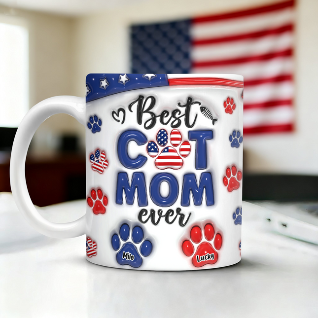Best Dog Mom Dad Ever - Dog & Cat Personalized Custom 3D Inflated Effect Printed Mug