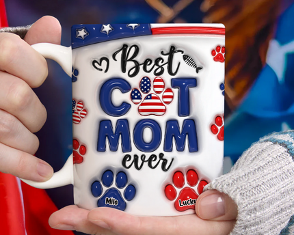 Best Dog Mom Dad Ever - Dog & Cat Personalized Custom 3D Inflated Effect Printed Mug