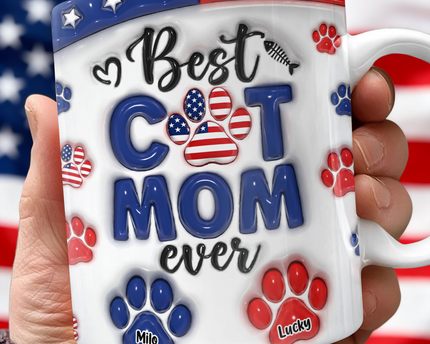 Best Dog Mom Dad Ever - Dog & Cat Personalized Custom 3D Inflated Effect Printed Mug