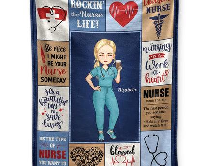 Nurse Daily It's A Beautiful Day - Gift For Nurse - Personalized Fleece Blanket