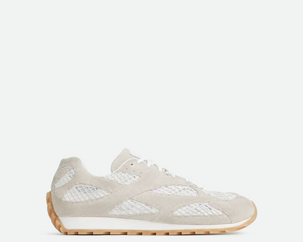 Men’s Bottega Veneta Orbit Flash Suede-Trimmed Sea Salt Sneakers
