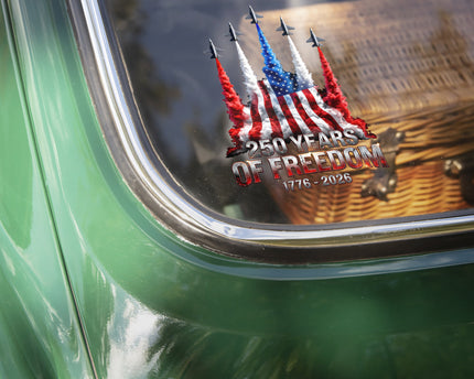 250 Years of Freedom American Flag Car Window Decal Sticker