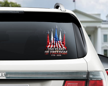250 Years of Freedom American Flag Car Window Decal Sticker