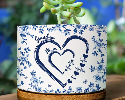 Mom Grandma Sweethearts - Personalized Ceramic Plant Pot