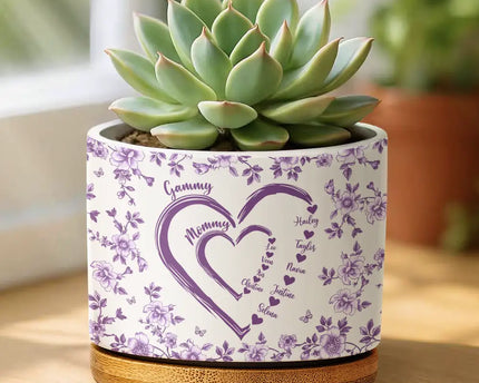 Mom Grandma Sweethearts - Personalized Ceramic Plant Pot