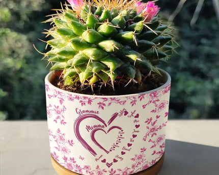 Mom Grandma Sweethearts - Personalized Ceramic Plant Pot