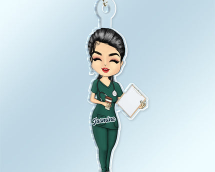 Nurse Chibi Vector - Gift For Nurse - Personalized Acrylic Car Hanger