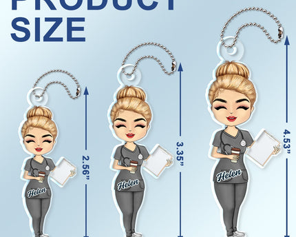 Nurse Chibi Vector - Gift For Nurse - Personalized Acrylic Car Hanger