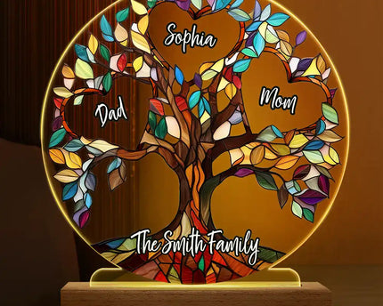 Family Unbreakable Bond Tree Of Life - Personalized 3D Led Light Wooden Base
