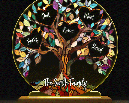 Family Unbreakable Bond Tree Of Life - Personalized 3D Led Light Wooden Base