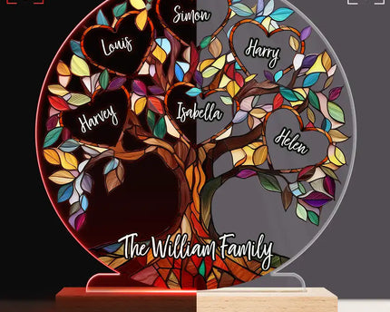 Family Unbreakable Bond Tree Of Life - Personalized 3D Led Light Wooden Base