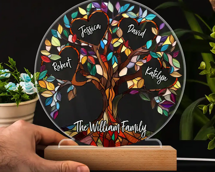 Family Unbreakable Bond Tree Of Life - Personalized 3D Led Light Wooden Base