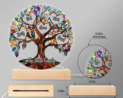 Family Unbreakable Bond Tree Of Life - Personalized 3D Led Light Wooden Base