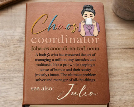 Chaos Coordinator Multitasks Like A Pro - Personalized Leather Journal