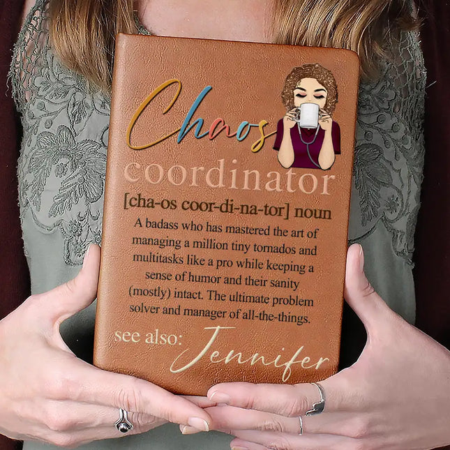 Chaos Coordinator Multitasks Like A Pro - Personalized Leather Journal