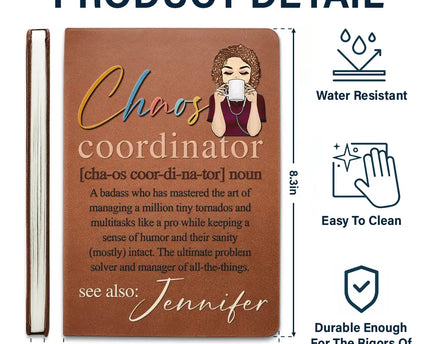 Chaos Coordinator Multitasks Like A Pro - Personalized Leather Journal