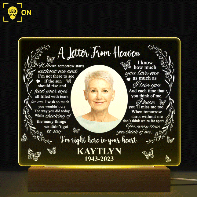 Custom Photo Missing You Always - Personalized 3D Led Light Wooden Base