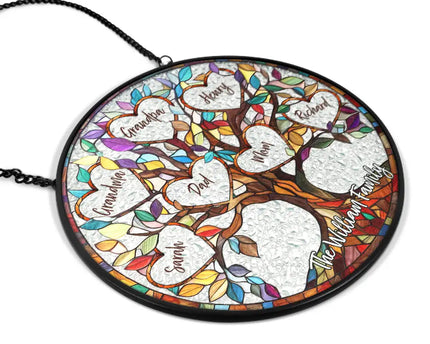 Family Unbreakable Bond Tree Of Life - Personalized Stained Glass Window Hanging Suncatcher