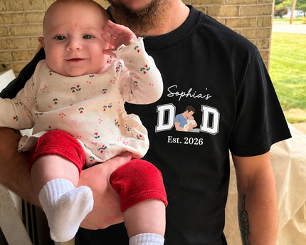 New Dad, Mom, 1st Parents - Custom Name & Photo Faceless Art - Personalized Shirt
