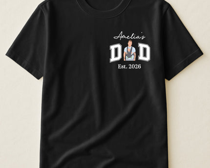 New Dad, Mom, 1st Parents - Custom Name & Photo Faceless Art - Personalized Shirt