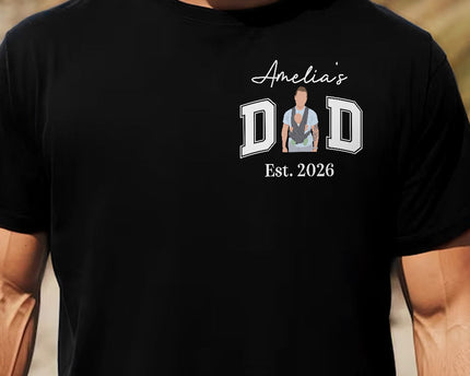 New Dad, Mom, 1st Parents - Custom Name & Photo Faceless Art - Personalized Shirt