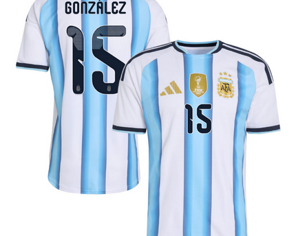 Nicolas Gonzalez Argentina National Team 2026 Home Jersey - White
