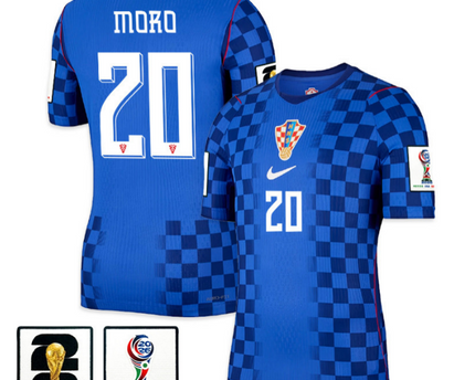 Nikola Moro Croatia National Team 2026 Away Jersey - Blue