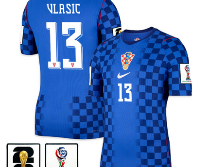 Nikola Vlasic Croatia National Team 2026 Away Jersey - Blue