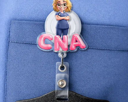 Nurse 3D Effect Custom Name And Job Title - Personalized Badge Reel