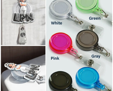 Nurse 3D Effect Custom Name And Job Title - Personalized Badge Reel