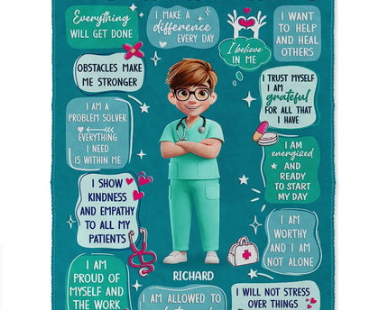 Nurse Daily Affirmations - Personalized Fleece Blanket, Sherpa Blanket