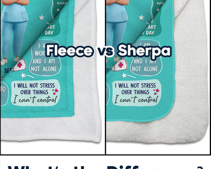 Nurse Daily Affirmations - Personalized Fleece Blanket, Sherpa Blanket