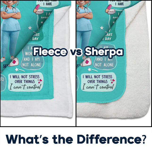 Nurse Daily Affirmations - Personalized Fleece Blanket, Sherpa Blanket