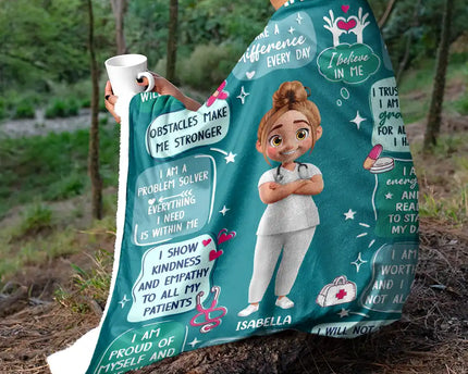 Nurse Daily Affirmations - Personalized Fleece Blanket, Sherpa Blanket