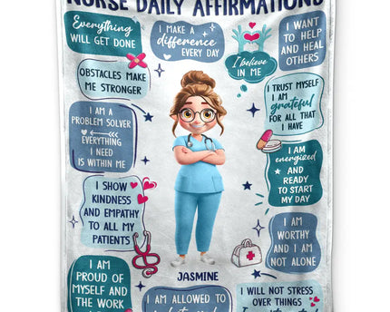 Nurse Daily Affirmations - Personalized Fleece Blanket, Sherpa Blanket