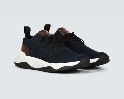 Men's Berluti Shadow Embroidered Blue Sneakers