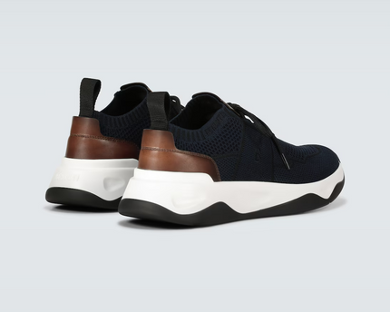 Men's Berluti Shadow Embroidered Blue Sneakers