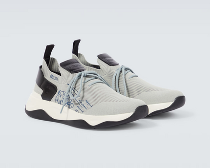 Men's Berluti Shadow Embroidered Grey Sneakers