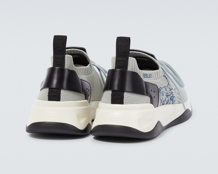 Men's Berluti Shadow Embroidered Grey Sneakers