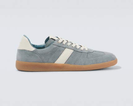 Men's Tom Ford Suede Sneakers With Panels Blue And Amber
