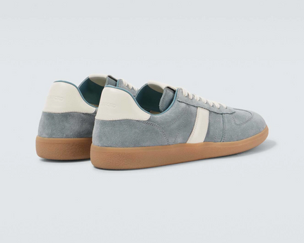 Men's Tom Ford Suede Sneakers With Panels Blue And Amber