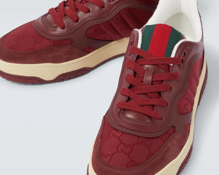 Men's Gucci Re-Web Burgundy Sneakers